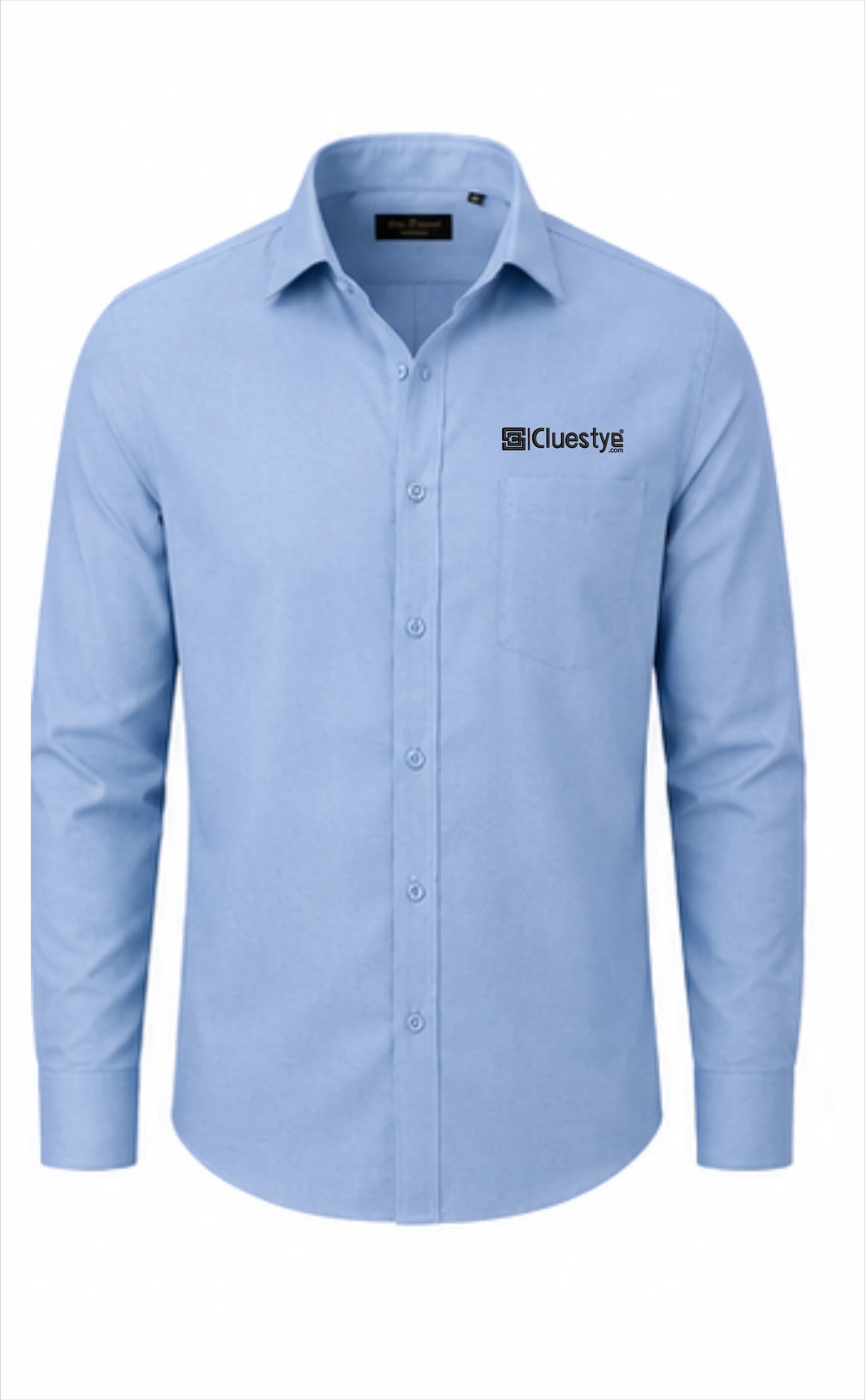 Custom Light Blue Dot Textured Shirt