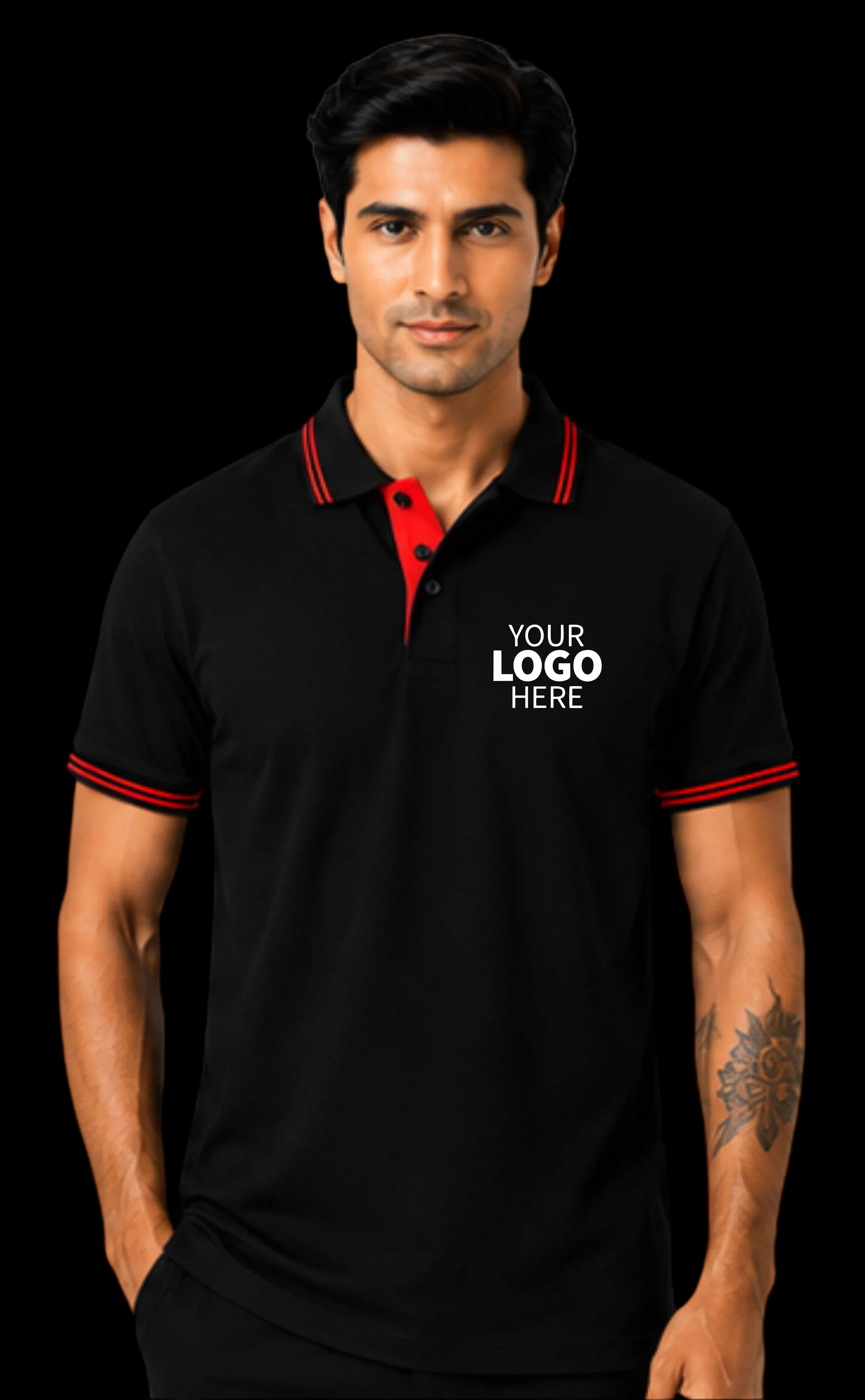 Black with Red Tipping Polo