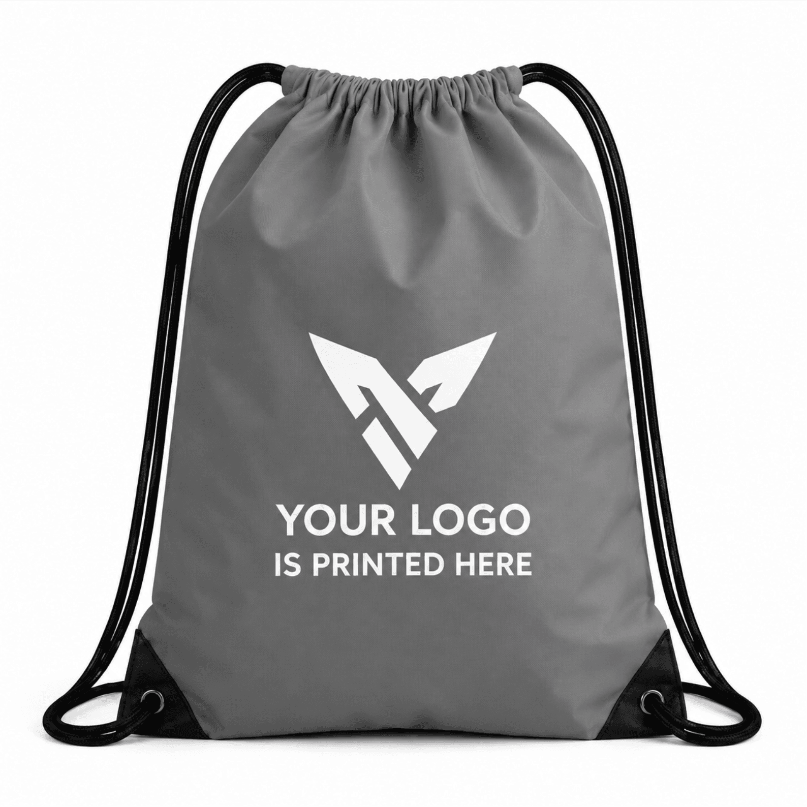 Grey Drawstring Bag