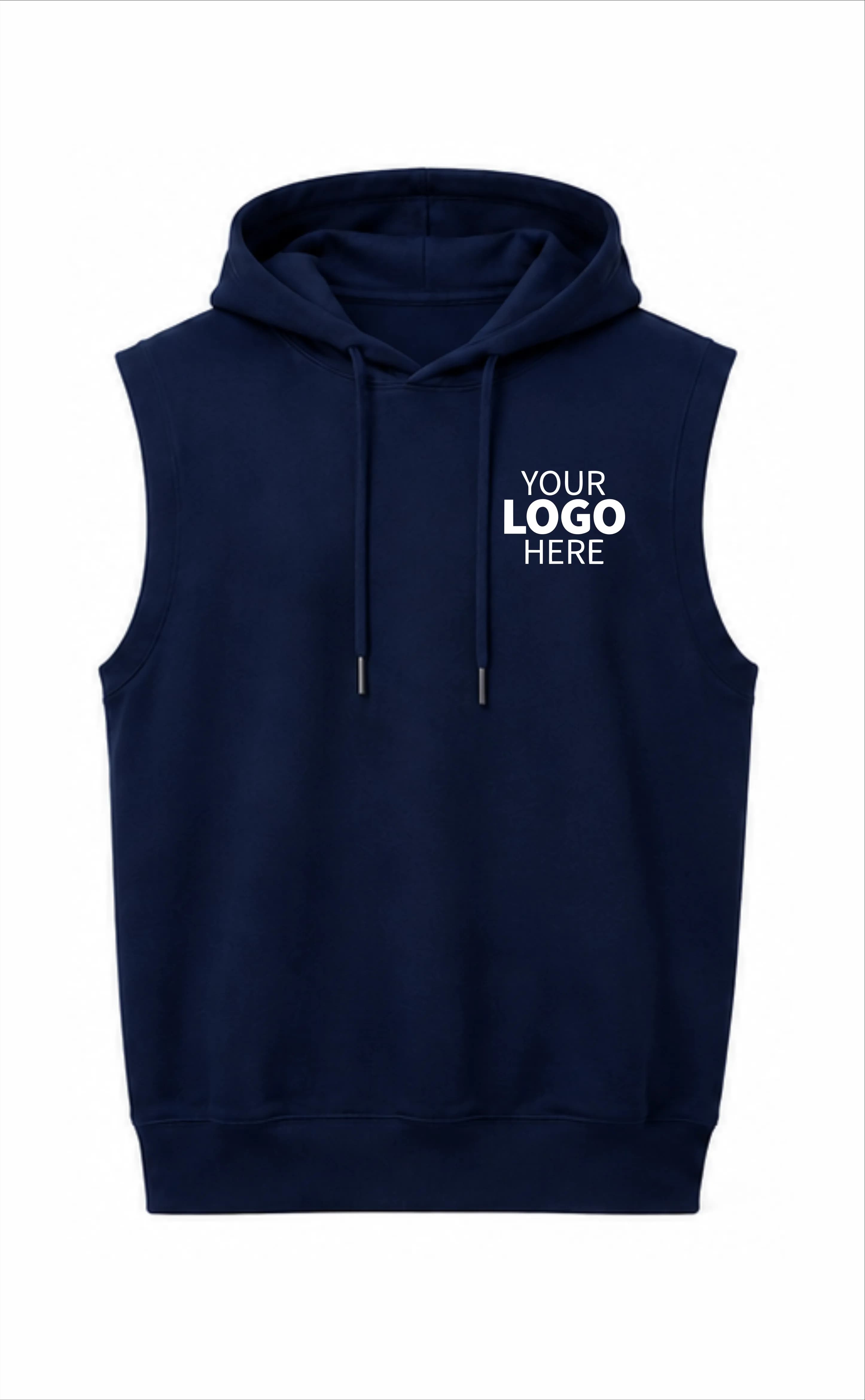 Navy Blue Sleeveless Hoodie