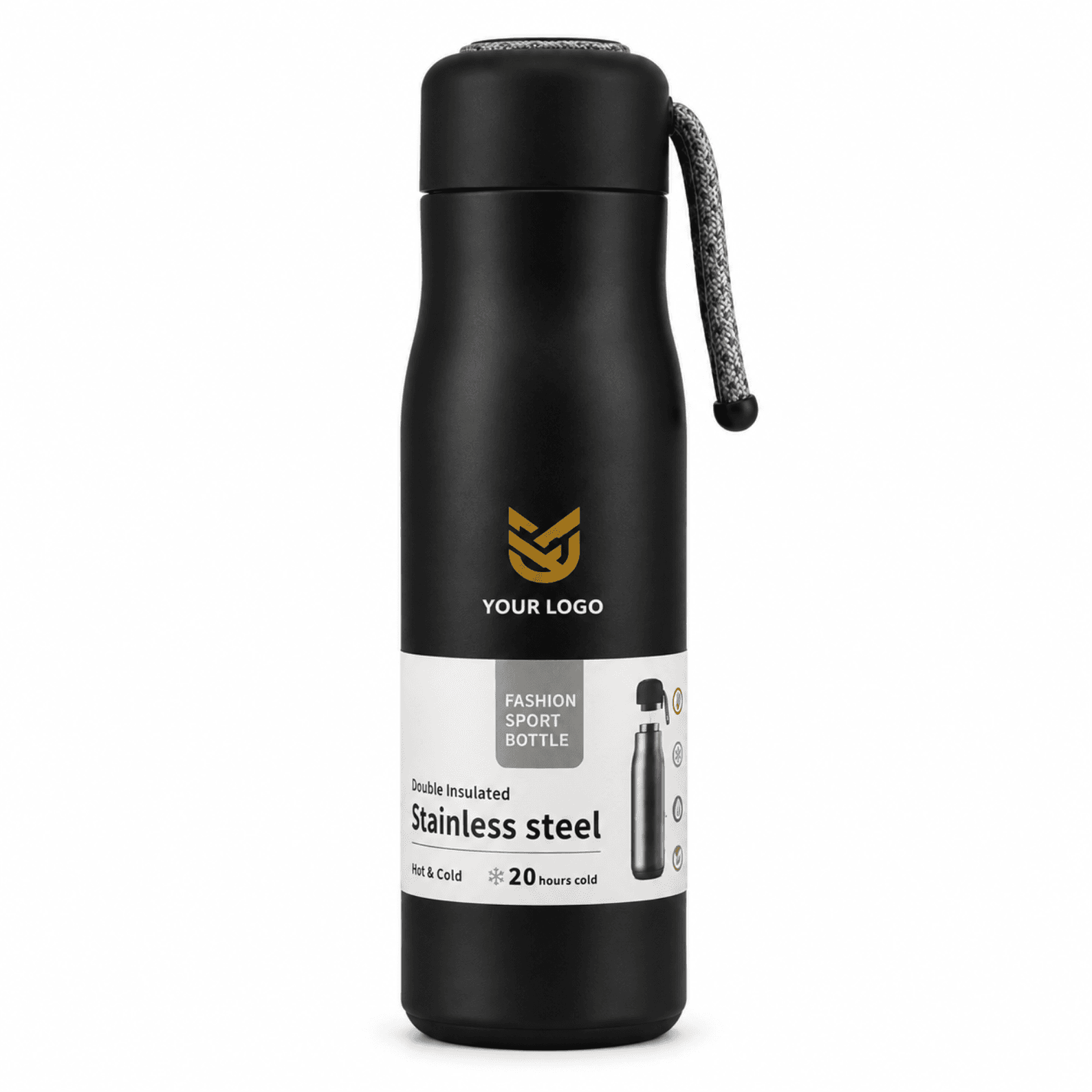 Black Stainless Steel Rope Bottle