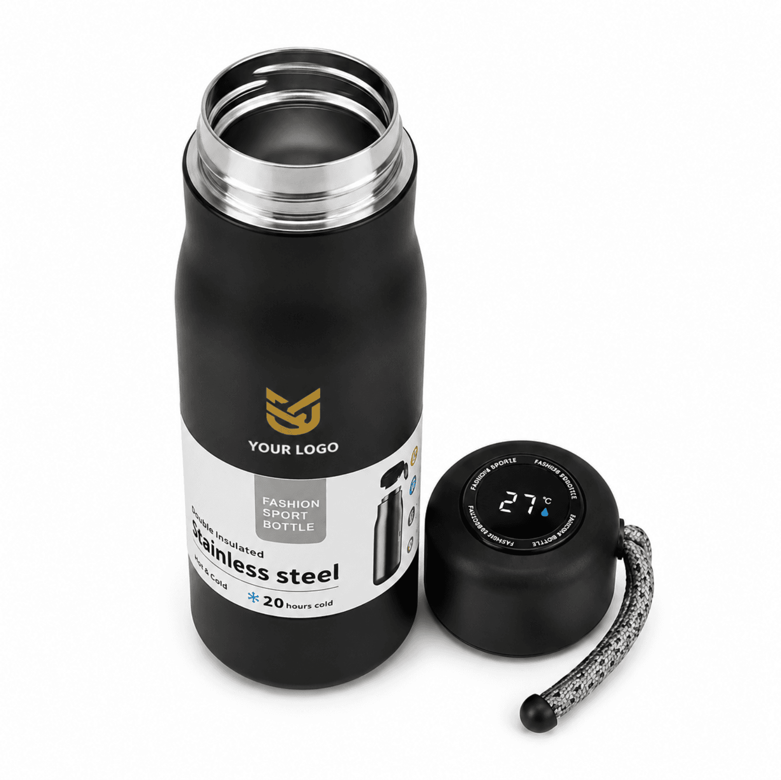 Black Stainless Steel Rope Bottle
