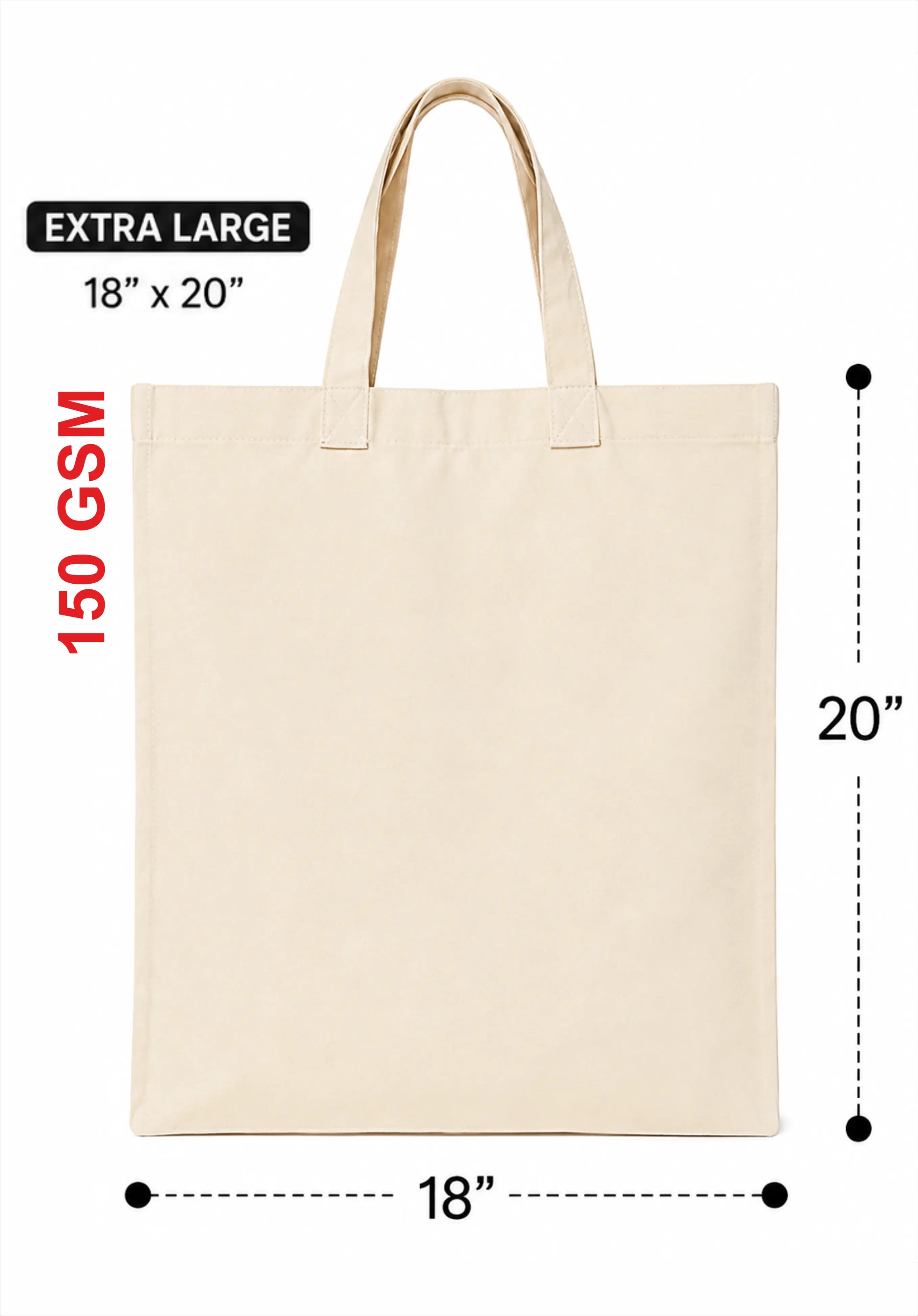 Natural Canvas Tote Bag — 18" x 20"