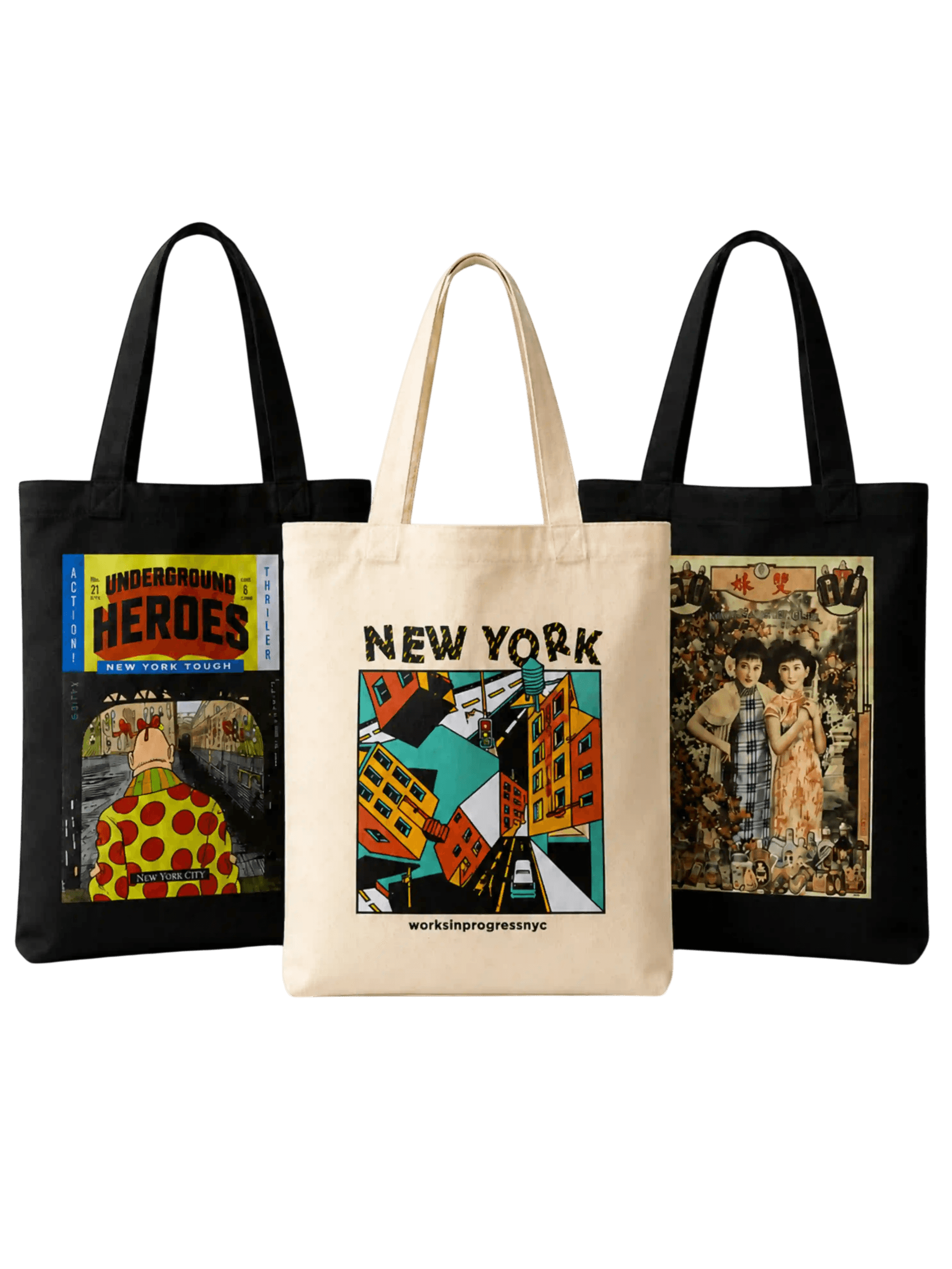 Black Canvas Tote Bag